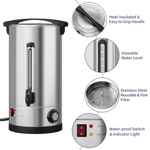 60 Cup Large Coffee Urn with Double Wall Insulation