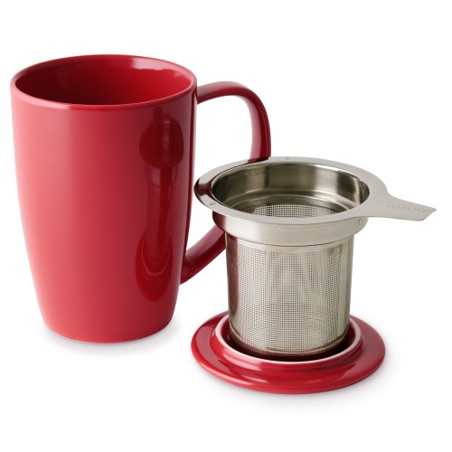 Curve Tall Tea Mug with Infuser and Lid 15 ounces