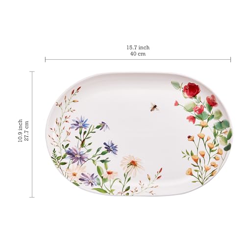 Summer Provence 16 plus 12 inch Oval Platters Set (2 Count)