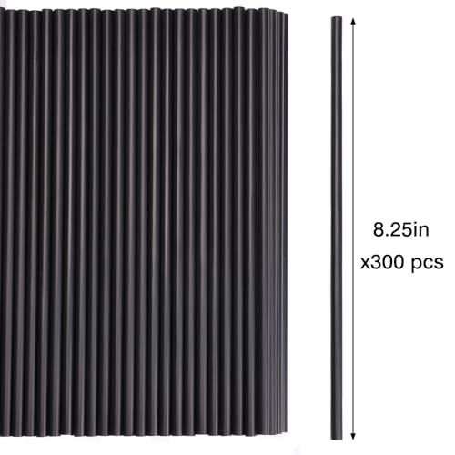 8.3" Disposable Plastic Drinking Straws (300 Count)