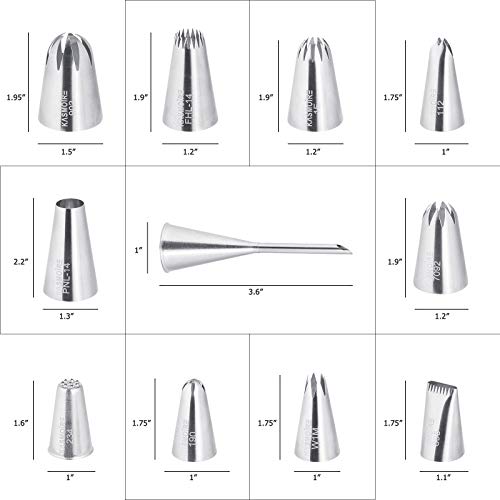 11 Pcs Extra Large Piping Tip Set