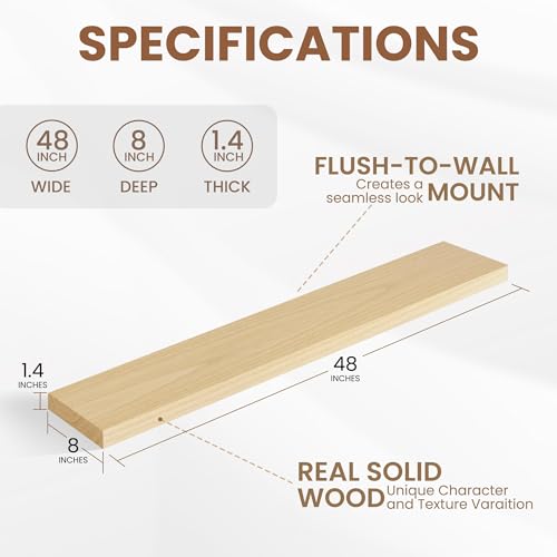 Rustic Real Wood Floating Shelves
