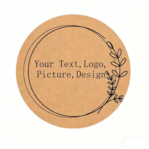 Kraft Paper Custom Stickers Round Labels Personalized with Text (100 Count)