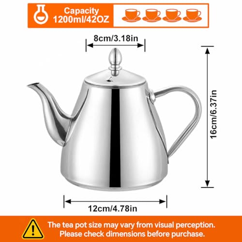 Stainless Steel Teapot Coffee Servers 1200ml