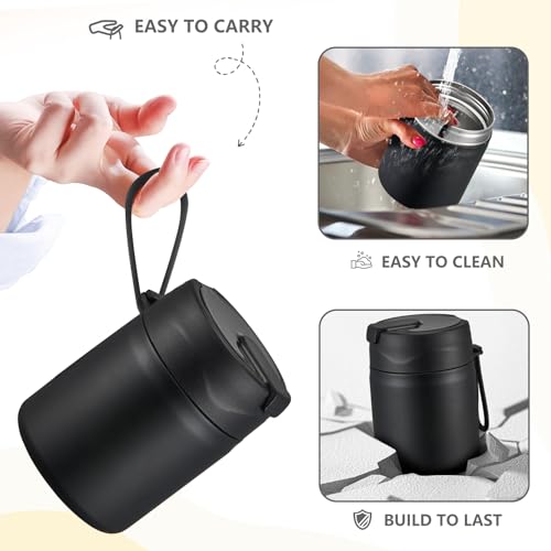 17oz Soup Thermo for Hot Food Kids Insulated Vacuum Food Jar with Stainless Steel Spoon Wide Mouth Thermo Leakproof Lunch Food Container Kids Hot Lunch Box