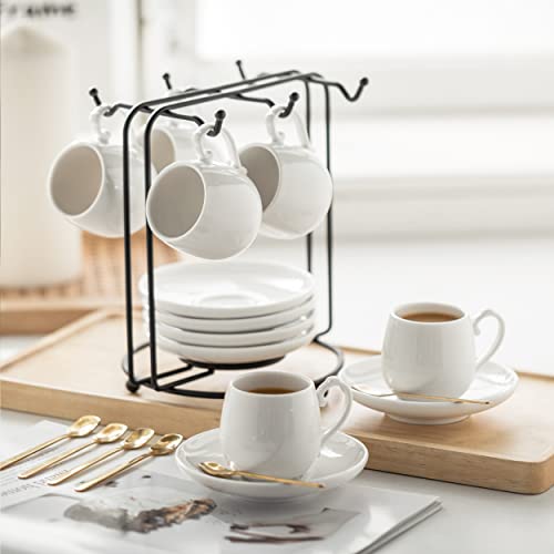 Espresso Cups with Saucers Set (6 Count)