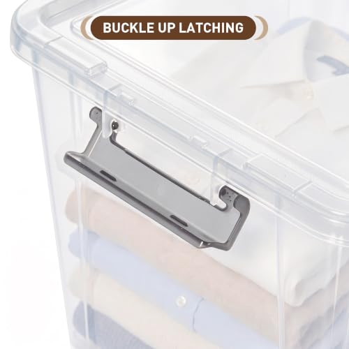 6 Packs 44.4 QT Plastic Storage Bins with Lids Large Stackable Storage Containers for Organizing Clear Storage Box for Garage (6 Count)