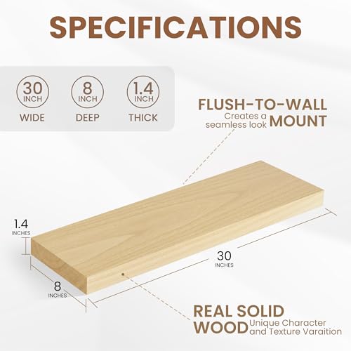 Rustic Floating Shelves for Home Decor (2 Count)