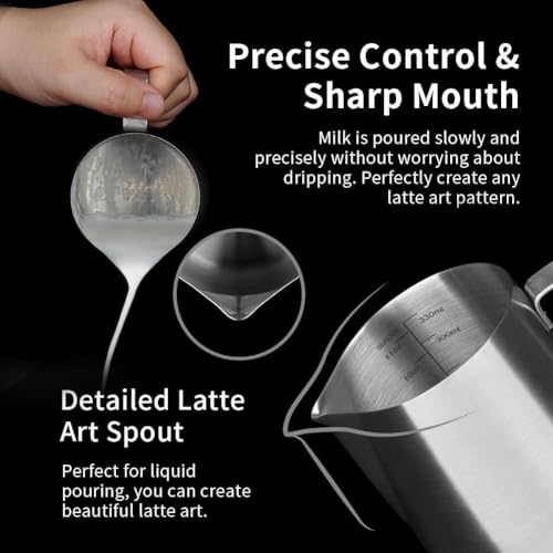 12oz Milk Frothing Pitcher Stainless Steel Espresso Steaming Jug