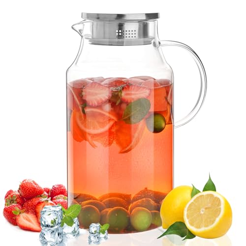 128oz Glass Pitcher with Lid