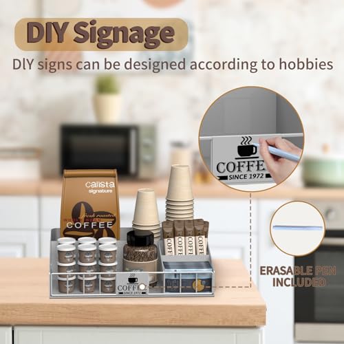 Coffee Station Organizer with 4 Compartments