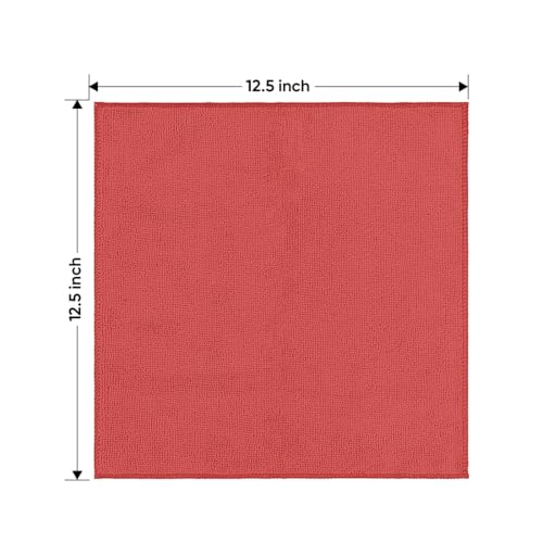 Red Microfiber Cleaning Cloth 50 Pack (50 Count)