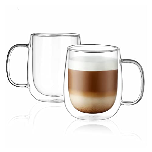 Glass Coffee Mugs 12oz (2 Count)