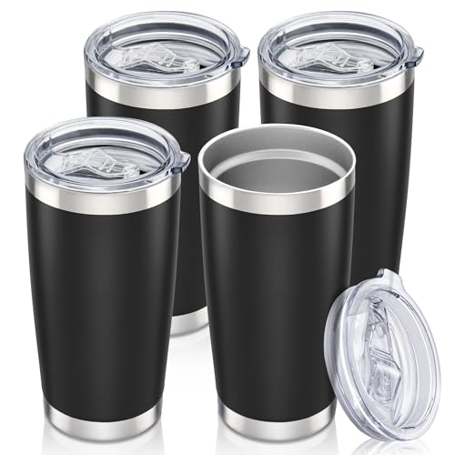 20 oz Tumbler with Lid Stainless Steel Insulated Tumblers Bulk Cups Mug (4 Count)
