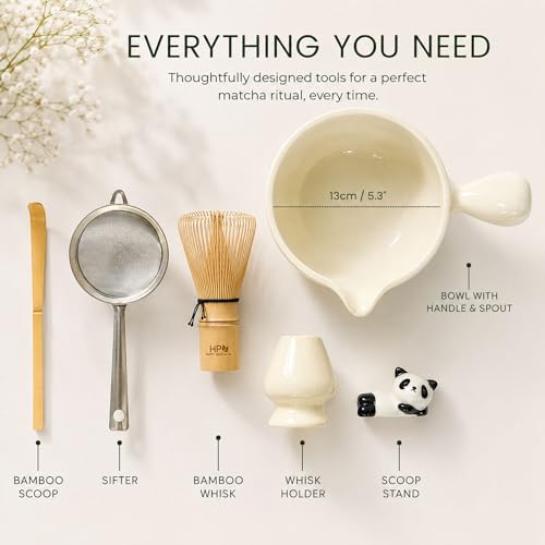 HAPPY PATH & CO Patented Matcha Bowl Set with Handle & Spout