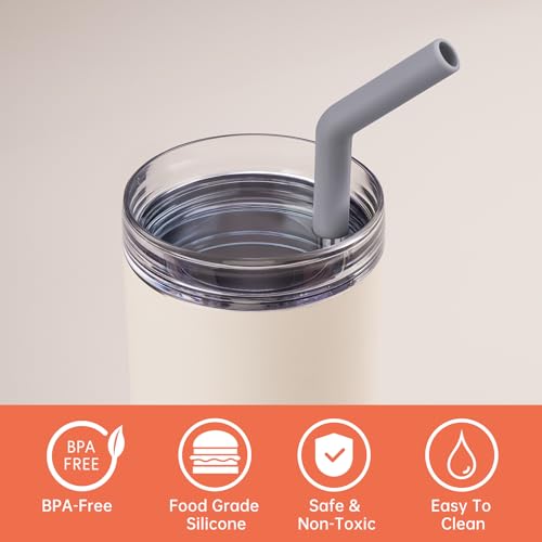 6 Pack Metal Straws with Silicone Tip Fit for Stanley 14 (6 Count)
