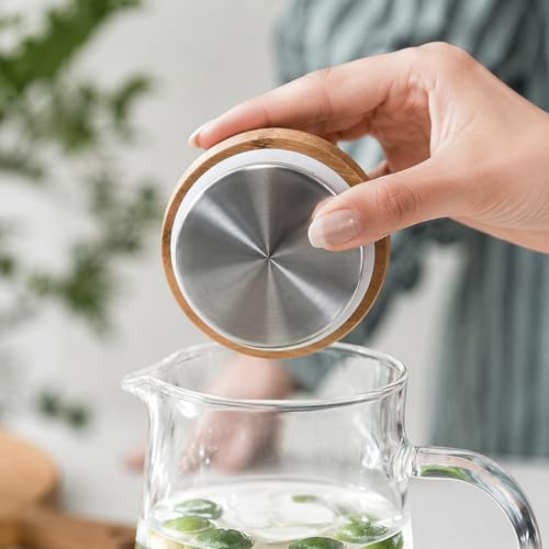 Glass Pitcher with Lid Glass Water Carafe with Handle