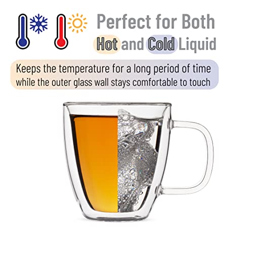 BTaT Double Walled Glass Coffee Mugs (4 Count)
