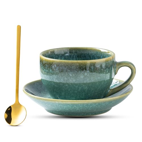 Porcelain Coffee Cup with Saucer Spoon (10 Count)