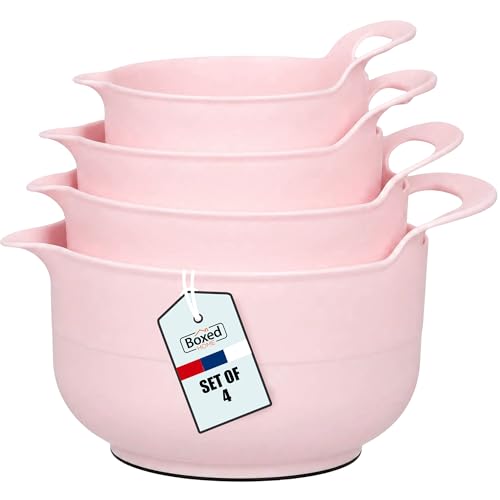 4 Pack Nesting Mixing Bowl with Pour Spout and Handle