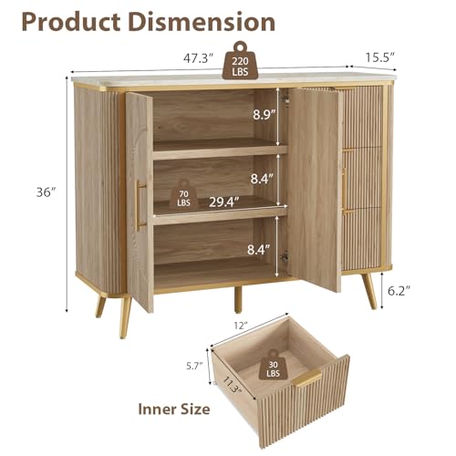 47.3" Modern Buffet Cabinet with Storage