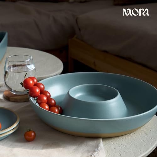 Ceramic Chips and Dip Serving Tray