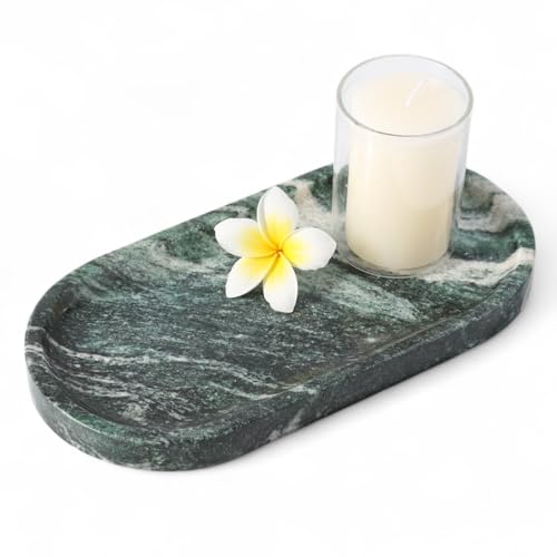 Green Marble Tray for Bathroom Countertop