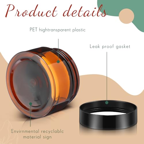 4 Pcs Plastic Jars Wide Mouth with Lids