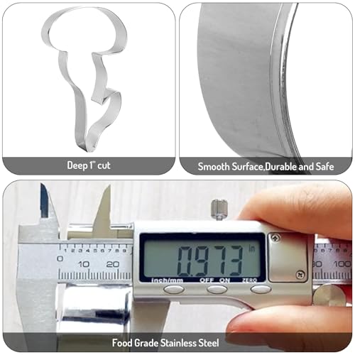 6Pcs Flower Cookie Cutters Biscuit Cutter Spring Tulip Peony Sunflower Rose Floral Stem Stainless Steel Cookie Cutting Molds for Mother' s Day Home DIY Baking Supplies (6 Count)