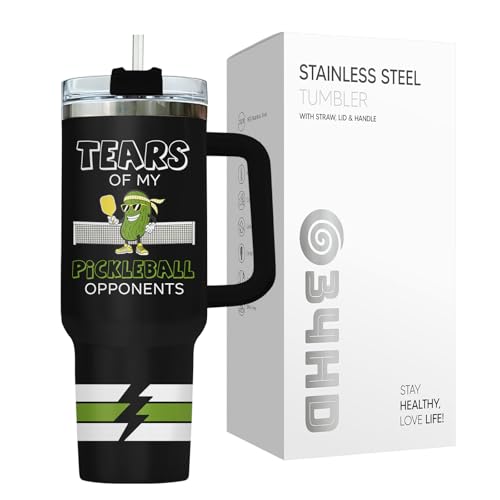Pickleball Funny Sports 40 oz Tumbler with Handle