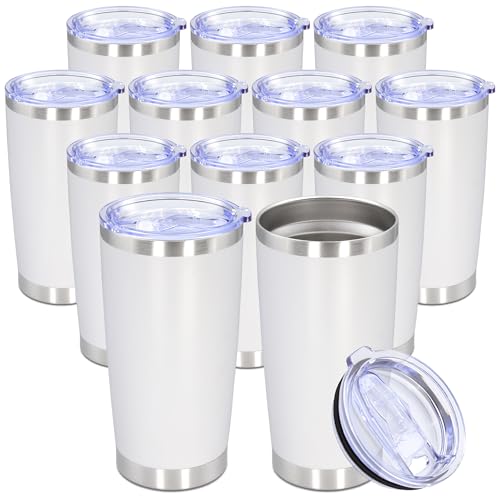 20oz Tumbler Stainless Steel Tumbler Coffee Tumbler with Lid White