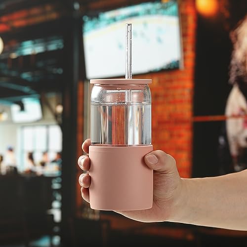 Glass Tumbler with Straw and Lid
