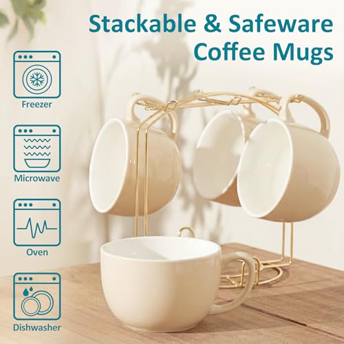 16oz Large Coffee Mugs Set of 4 (4 Count)