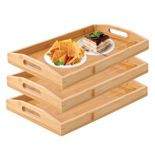 3 PCS Bamboo Serving Tray (3 Count)