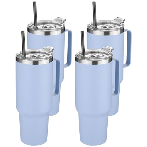 40 oz Stainless Steel Tumbler with Handle (4 Count)