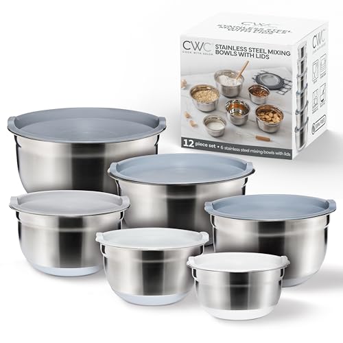 Stainless Steel Mixing Bowls Set with Lids