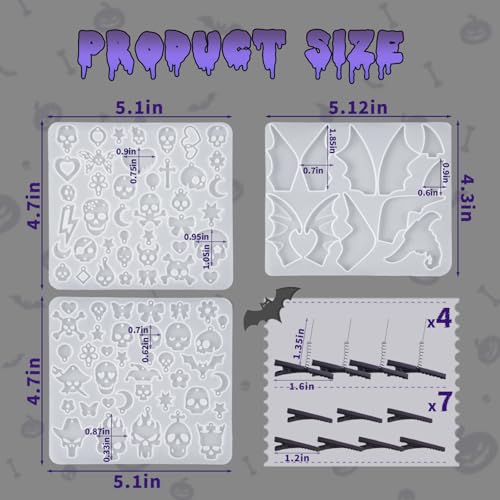 Halloween Resin Earrings Mold (14 Count)