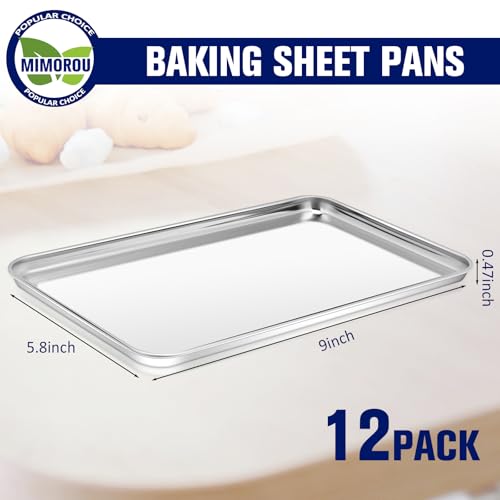 12 Pcs Stainless Steel Baking Sheet Cookie Pans (12 Count)