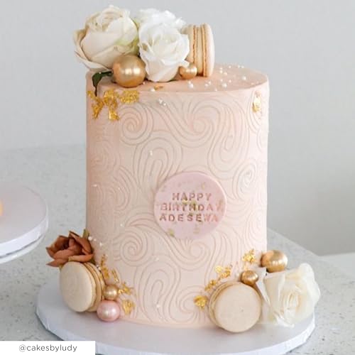 Cake Stencil Seamless Delicate Pattern for Decorating Tall Double Barrel Cake to Use with Buttercream