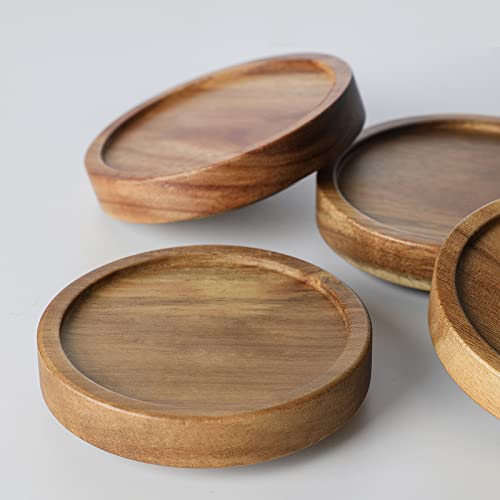 3 Pack Glass Jars with Acacia Wooden Lids (3 Ounce)