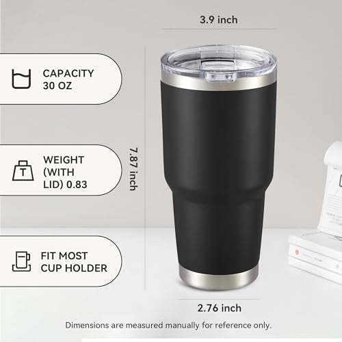 30 oz Tumbler with Lid Stainless Steel Tumblers Bulk (12 Count)