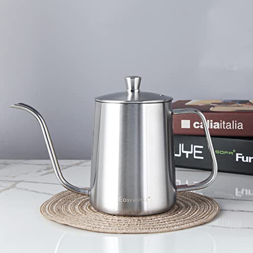 Gage Gooseneck Pour Over Coffee Kettle 12 oz Stainless Steel Hand Drip Long Narrow Spout