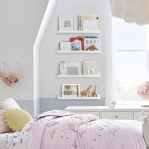 24 Inch Floating Nursery Book Shelves (4 Count)