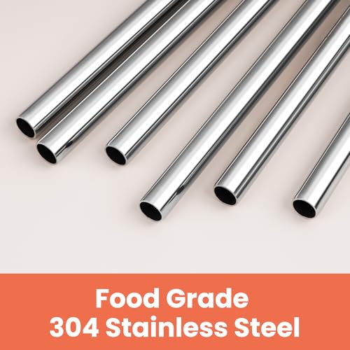 6 Pack Metal Straws with Silicone Tip Fit for Stanley 14 (6 Count)