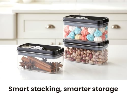 Flip Tite Food Storage Container with Lid 4” RECTANGLE Airtight Ring Flip Lock Top (3 Count)