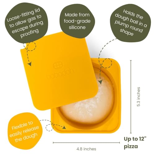Pizza Dough Proofing Silicone Containers with Lids (6 Count)