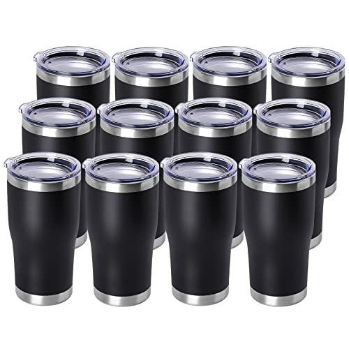 20oz Tumbler with Lid Stainless Steel Tumblers Bulk (12 Count)