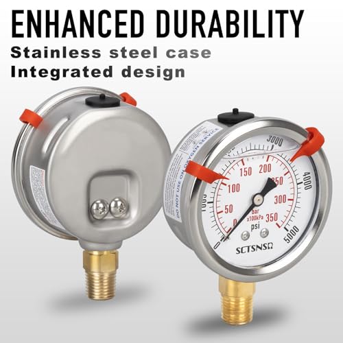 0 to 5000 Psi Hydraulic Pressure Gauge