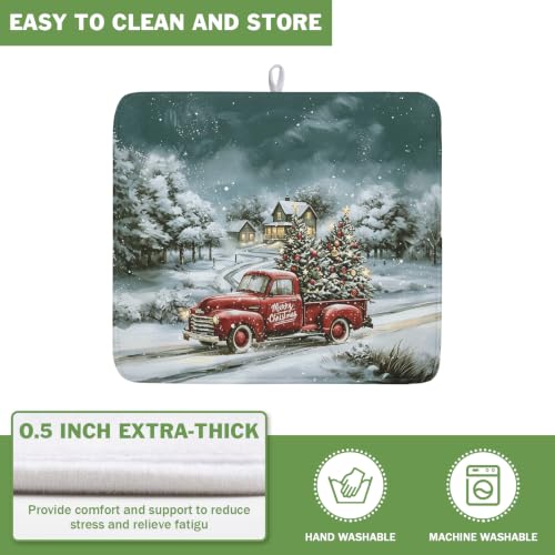 Merry Christmas Decorations Dish Drying Mat 16x18 Inch