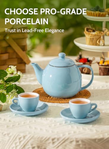 Porcelain Teapot 27 oz with Infuser for Loose Leaf Tea